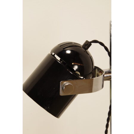 Vintage staande lamp met zwarte spot, verstelbare kap