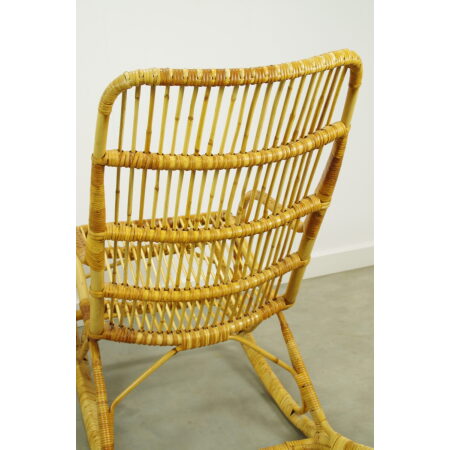 Vintage rotan schommelstoel, rotan stoel