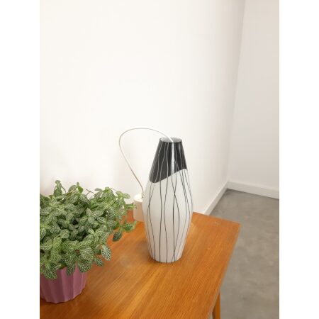 Vintage design hanglamp melkglas zwart wit, Zukov