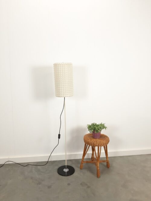 Vintage vloerlamp kunststof geblokte kap
