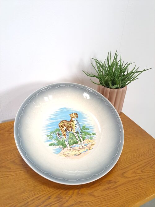 Vintage porseleinen schaal cheetah Italy, fruitschaal