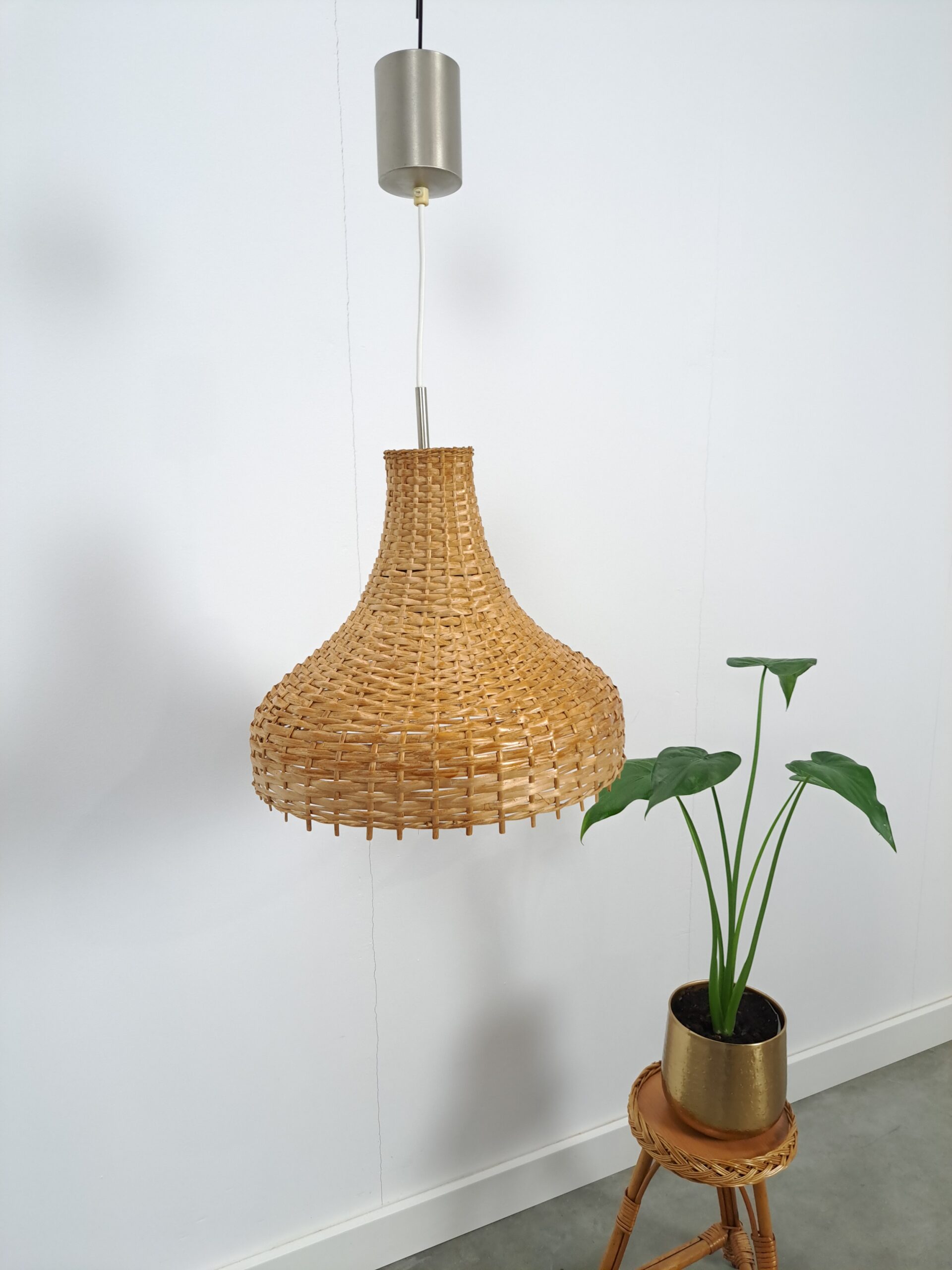Vintage rieten hanglamp, lamp