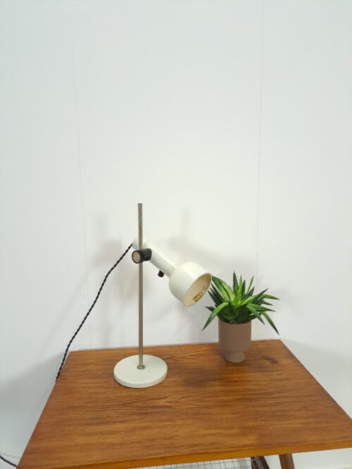 Vintage wit metalen bureaulamp, tafellamp