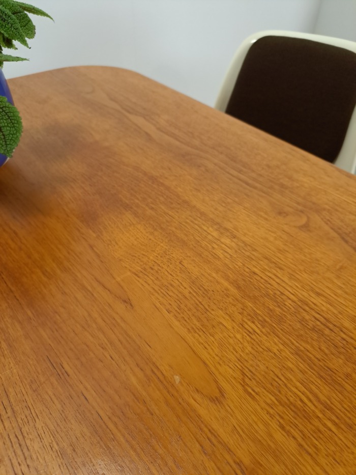 Vintage XL uitschuifbare teak eettafel, houten eettafel