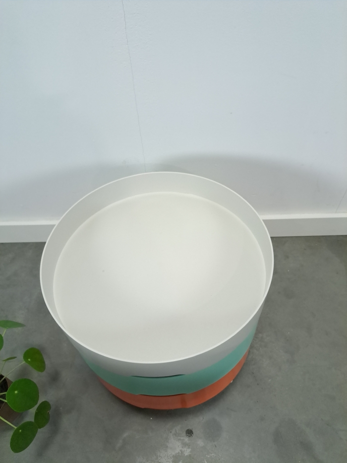 Vintage Ikea PS 2014 gekleurde kunststof opbergtafel Richardson, bijzettafel