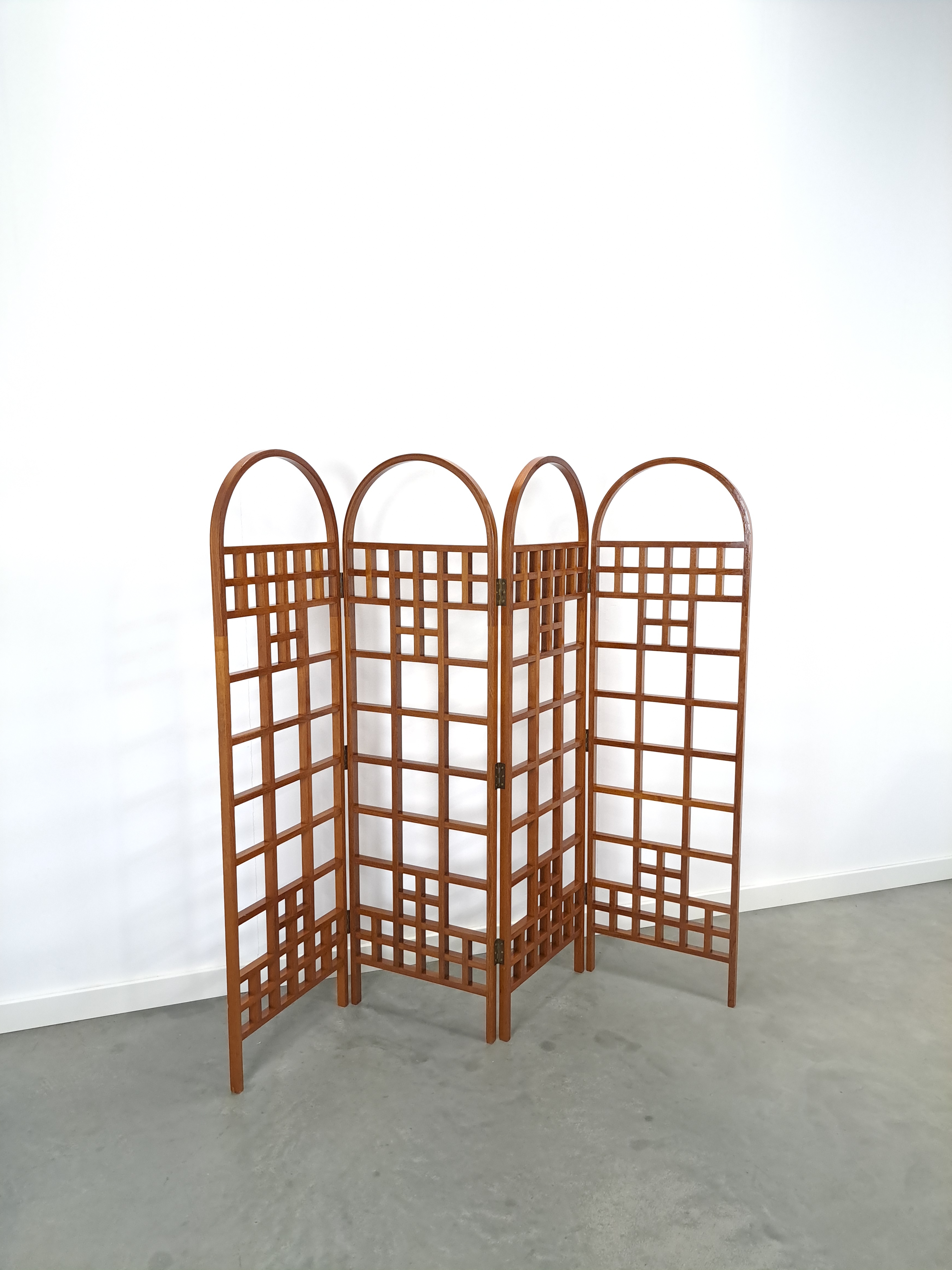 Vintage teak houten kamerscherm roomdivider