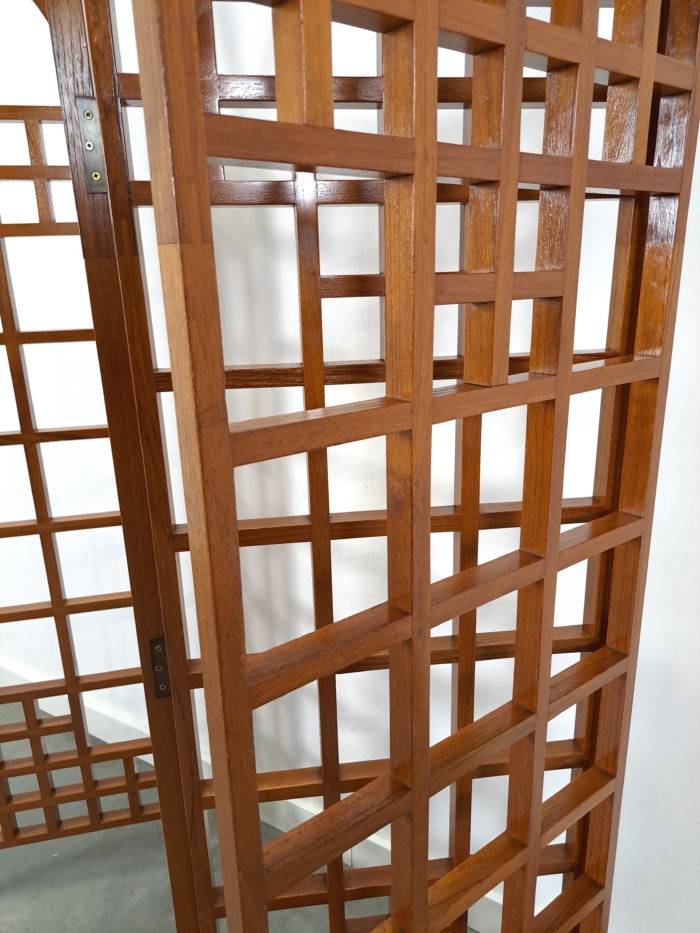 Vintage teak houten kamerscherm roomdivider
