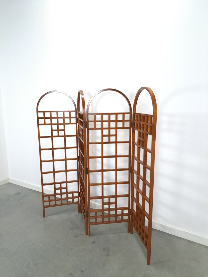 Vintage teak houten kamerscherm roomdivider