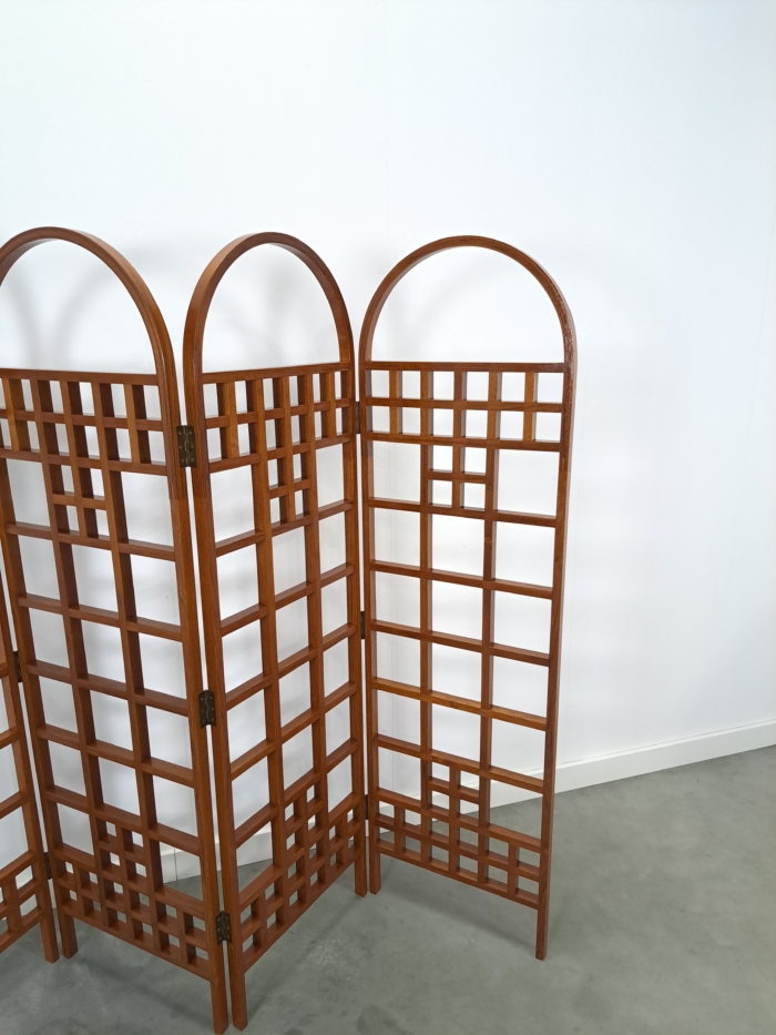 Vintage teak houten kamerscherm roomdivider