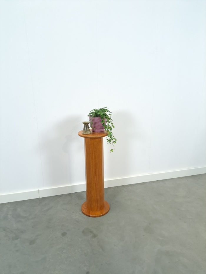 Vintage teakhouten pilaar, planten standaard