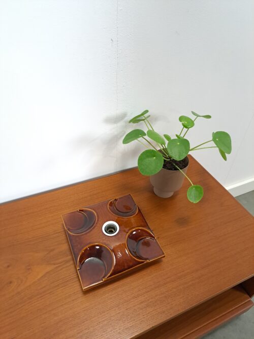 Vintage bruine space age keramieken wandlamp, nr.1